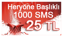 Toplu SMS Yılbaşı Paketi 1000 SMS 25 TL.